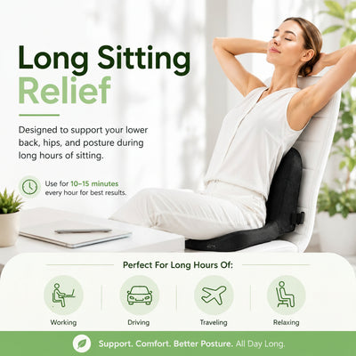 All-In-One Seat Cushion with Built-In Back Support