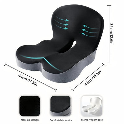 All-In-One Seat Cushion with Built-In Back Support
