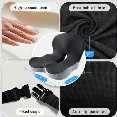 All-In-One Seat Cushion with Built-In Back Support