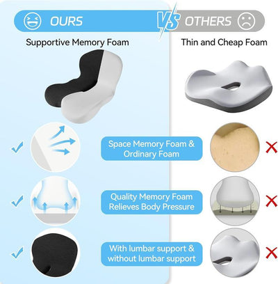 All-In-One Seat Cushion with Built-In Back Support