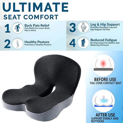 All-In-One Seat Cushion with Built-In Back Support
