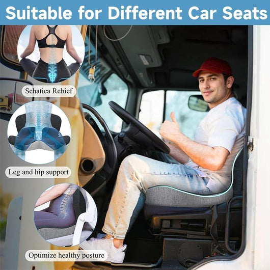 All-In-One Seat Cushion with Built-In Back Support