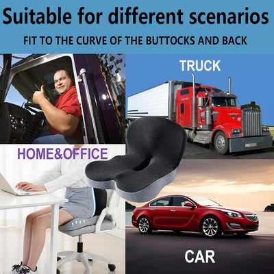 All-In-One Seat Cushion with Built-In Back Support